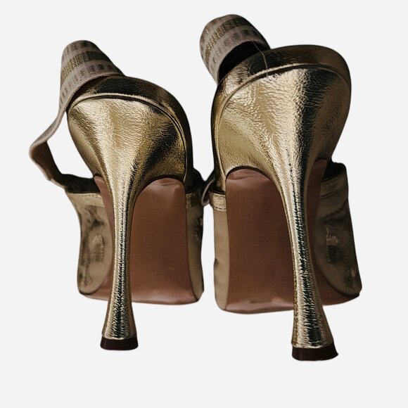 Steve Madden BRI Gold Multi Slingback Heels - Picture 6 of 8